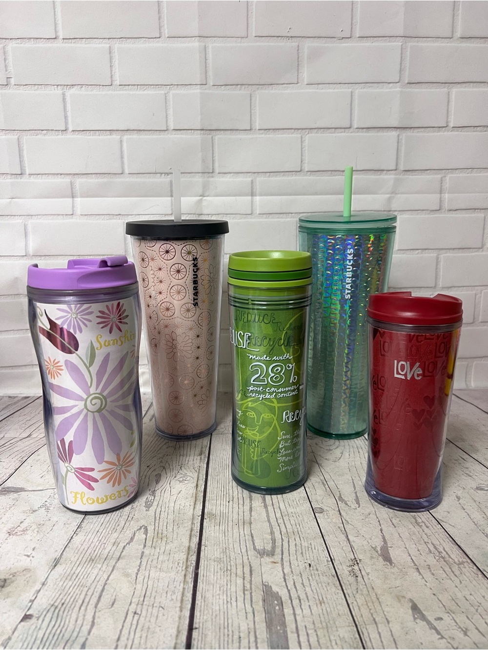 Lot of 5 Starbucks Tumblers & Travel Cups